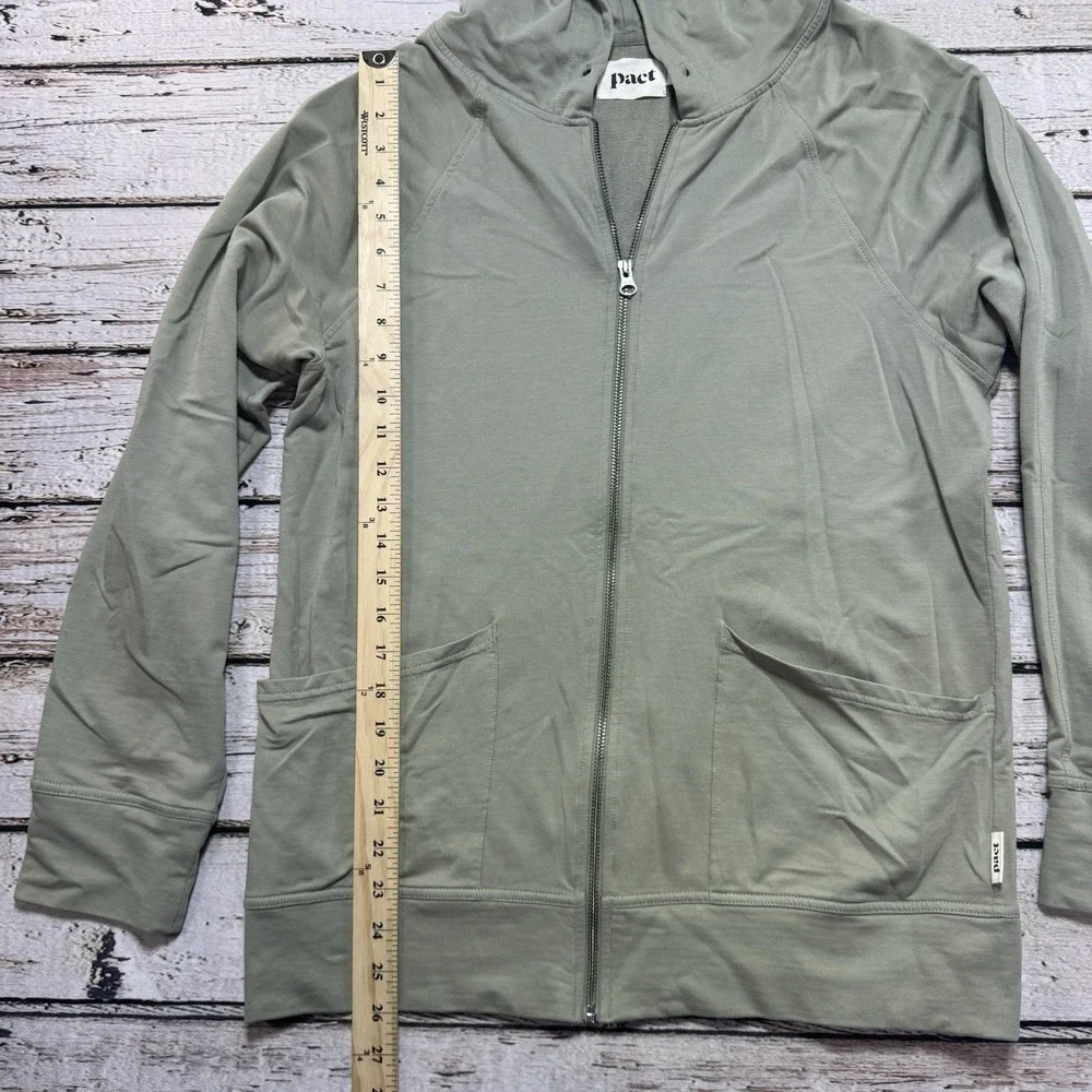 Pact Mens Light Green Organic Cotton Full Zip Hoodie Sweatshirt Size Medium
